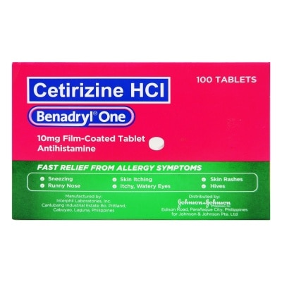 BENADRYL - Benadryl One 10mg  Allergy medicine Antihistamine Cetirizine No Drowse Allergic Rhinitis Sold Per Piece