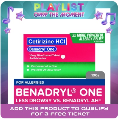 BENADRYL - Benadryl One 10mg  Allergy medicine Antihistamine Cetirizine No Drowse Allergic Rhinitis Sold Per Piece
