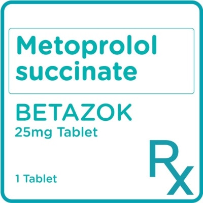 BETAZOK Betazok Metoprolol succinate 25 mg 1 Tablet [Prescription Required]