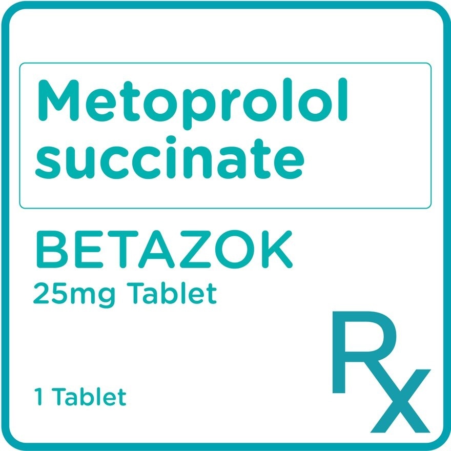 Betazok Metoprolol succinate 25 mg 1 Tablet [Prescription Required]