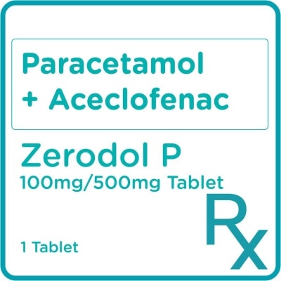 ZERODOL ZERODOL Aceclofenac 100mg + Paracetamol 500mg Film-coated Tablet Sold Per Piece [PRESCRIPTION REQUIRED]