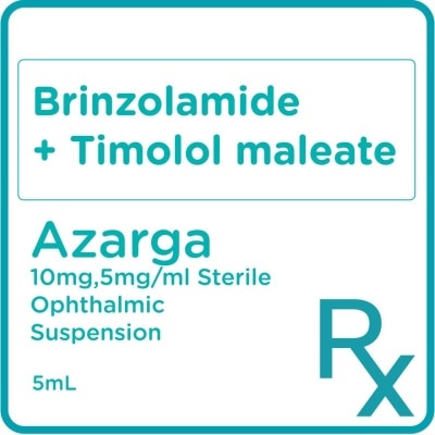 AZARGA Brinzolamide Timolol maleate 10 mg/5 mg Ophthalmic Suspension 5mL [PRESCRIPTION REQUIRED]