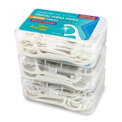 WATSONS Dental Floss Round Thread Pack 50s x 3boxes