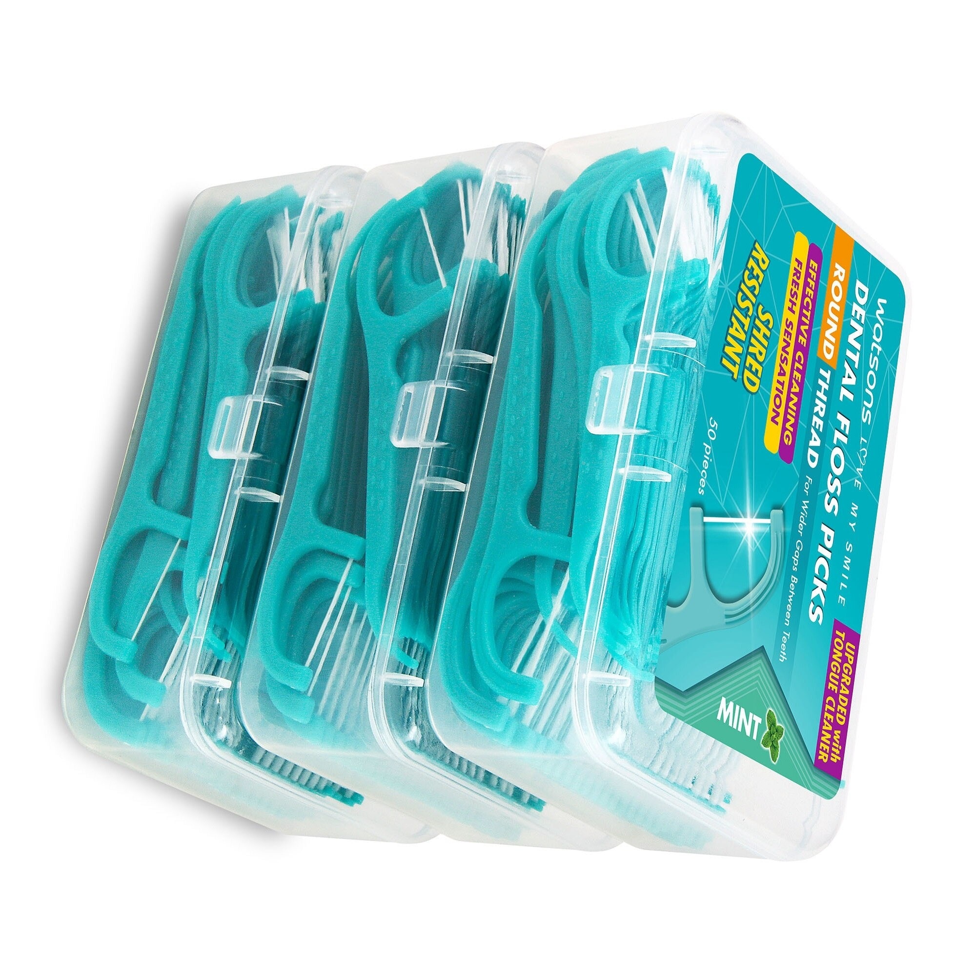 Dental Floss Round Thread Pack Mint 50s x 3 boxes