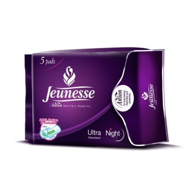 JEUNESSE Anion Sanitary Napkin Ultra Absorbent Night With Wings 5 Pads