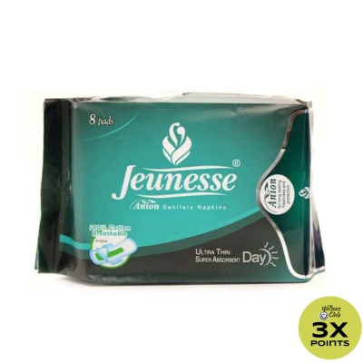 JEUNESSE Anion Sanitary Napkins Ultra Thin Super Absorbent 8 Day Pads