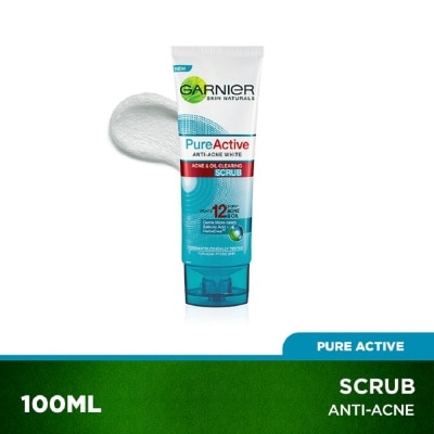 GARNIER Pure Active Acne & Oil Clearing Scrub 100mL [For Acne-Prone Skin]