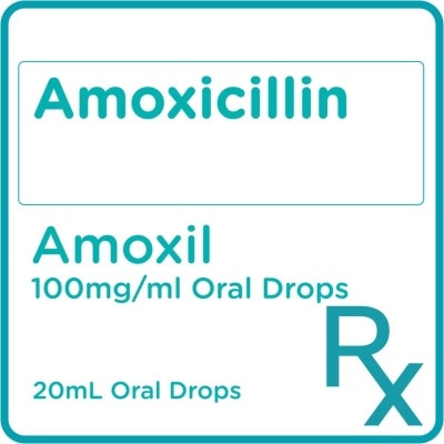 AMOXIL - Amoxicillin 100 mg/mL Oral Drops 20mL x 1 Bottle [PRESCRIPTION REQUIRED]
