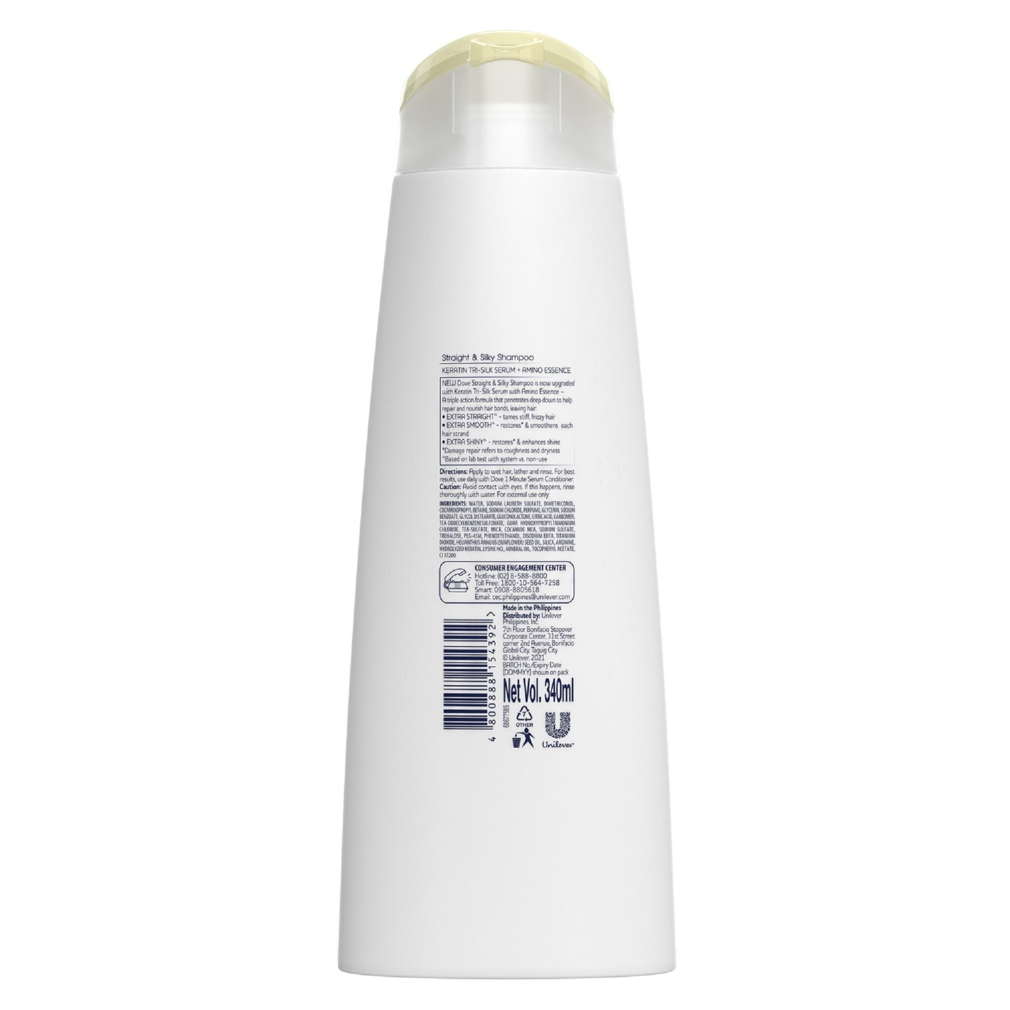 DOVE Bio-Keratin Straight and Silky Shampoo 340mL