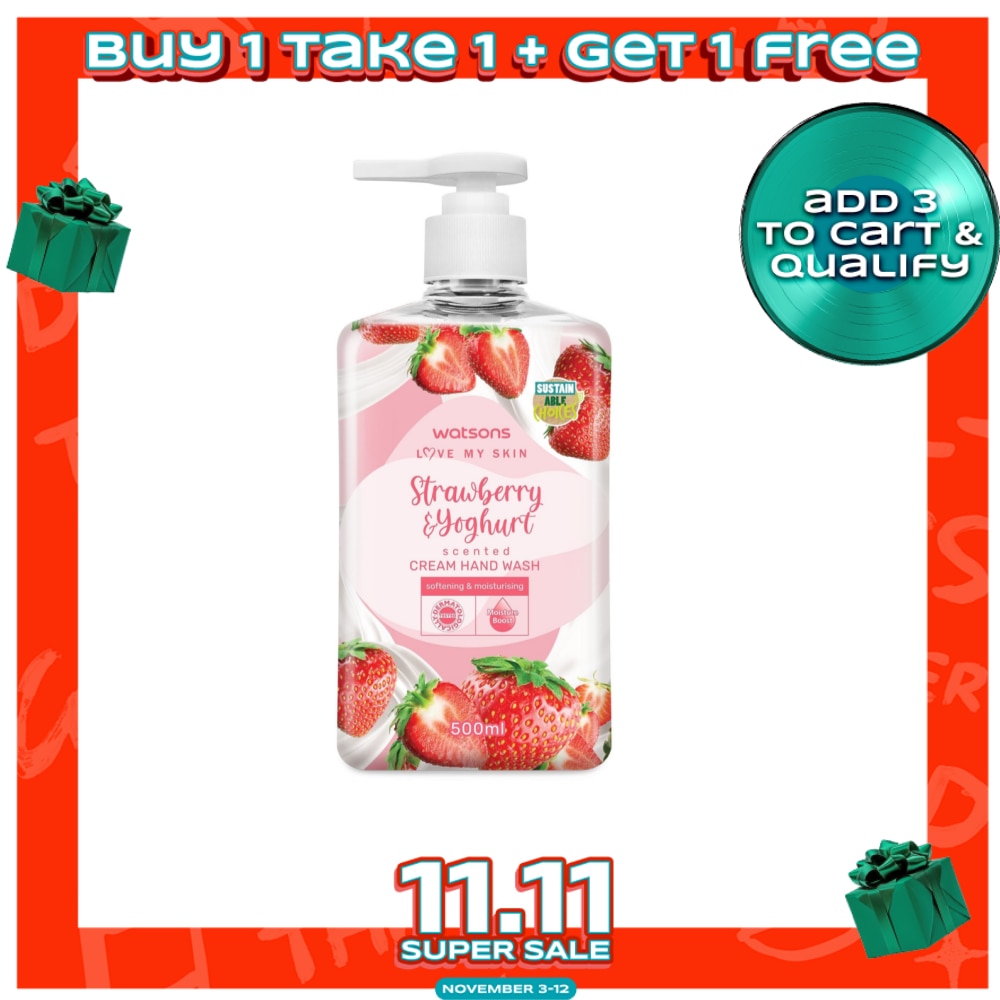 Strawberry and Yoghurt Scented Cream Hand Wash 500ml