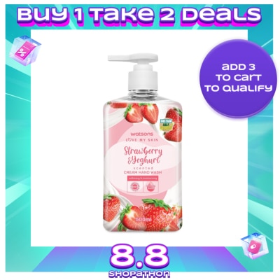 WATSONS Strawberry and Yoghurt Scented Cream Hand Wash 500ml