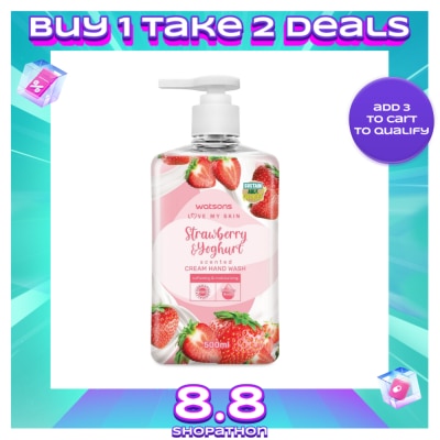 WATSONS Strawberry and Yoghurt Scented Cream Hand Wash 500ml