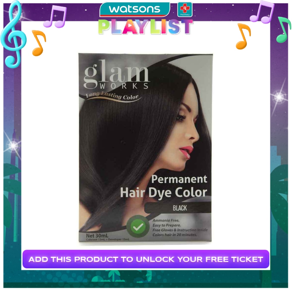 Permanent Hair Dye Color Black 30mL