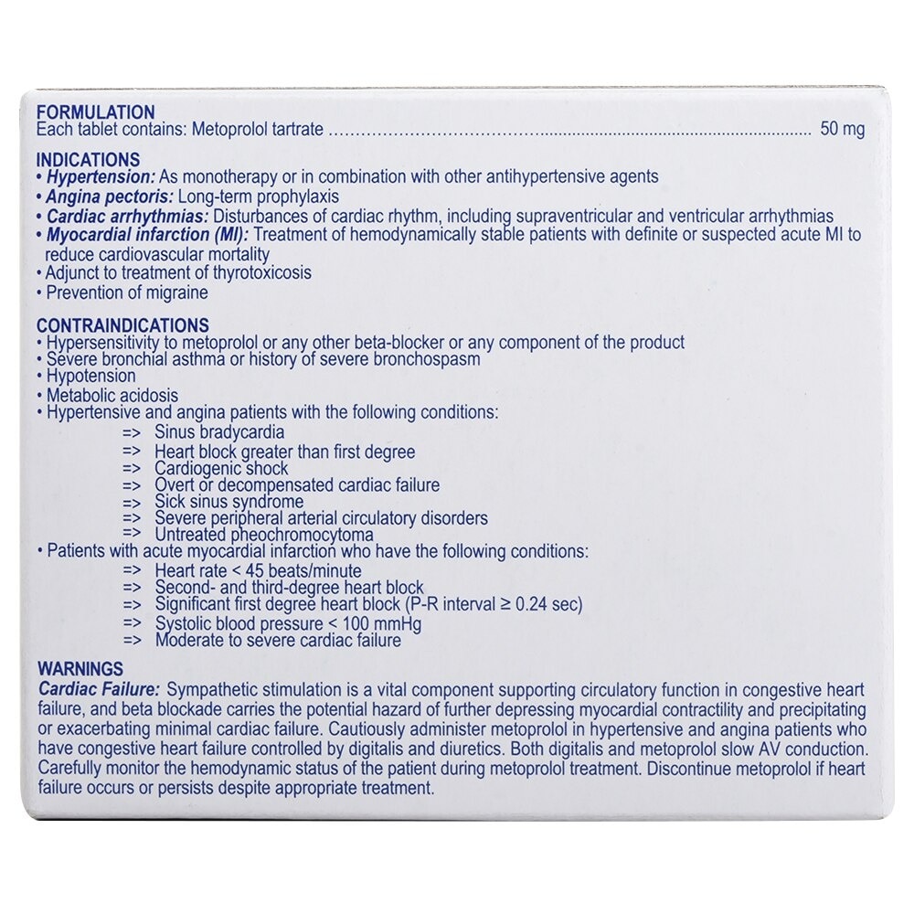 Ritemed Metoprolol 50mg 1 Tablet [Prescription Required]