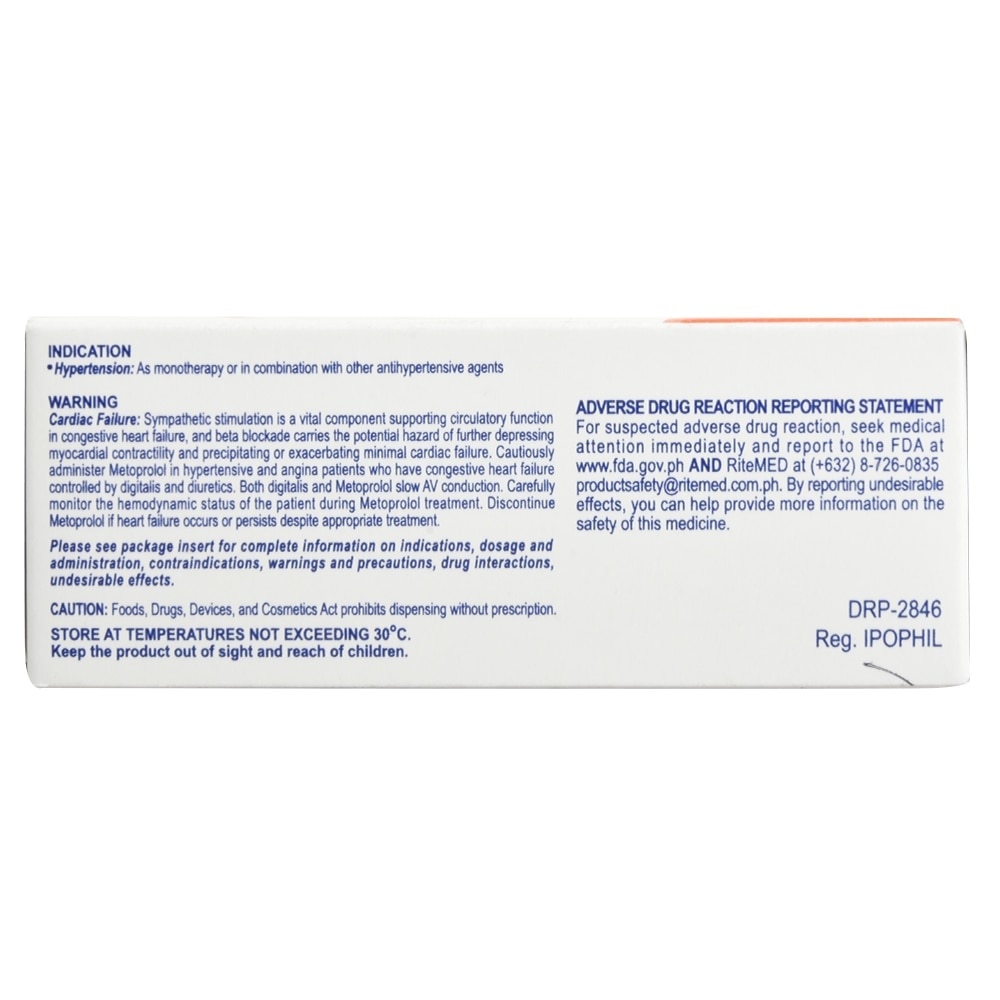 Ritemed Metoprolol 100mg 1 Tablet [Prescription Required]