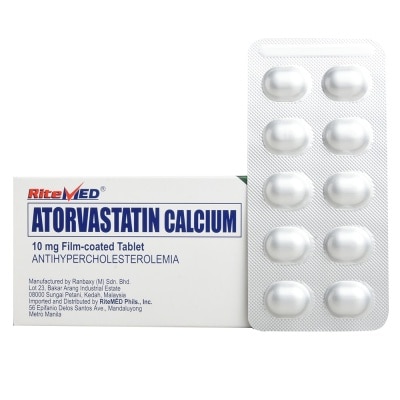 RITEMED Atorvastatin Calcium 10mg 1 Tablet [PRESCRIPTION REQUIRED]