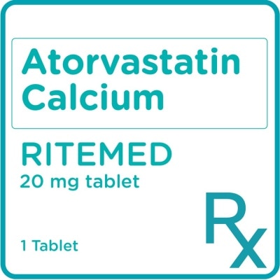 RITEMED Ritemed Atorvastatin 20mg 1 Tablet [Prescription Required]