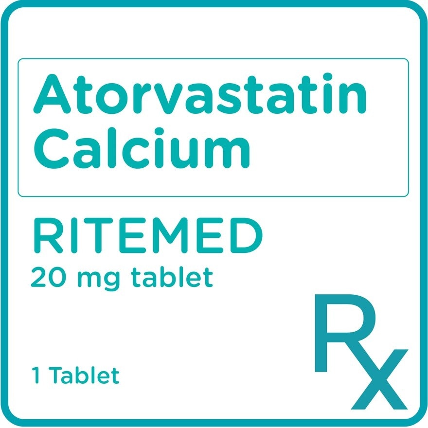 Ritemed Atorvastatin 20mg 1 Tablet [Prescription Required]