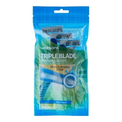 WATSONS Triple Blade Disposable Razors For Men 3 Razors