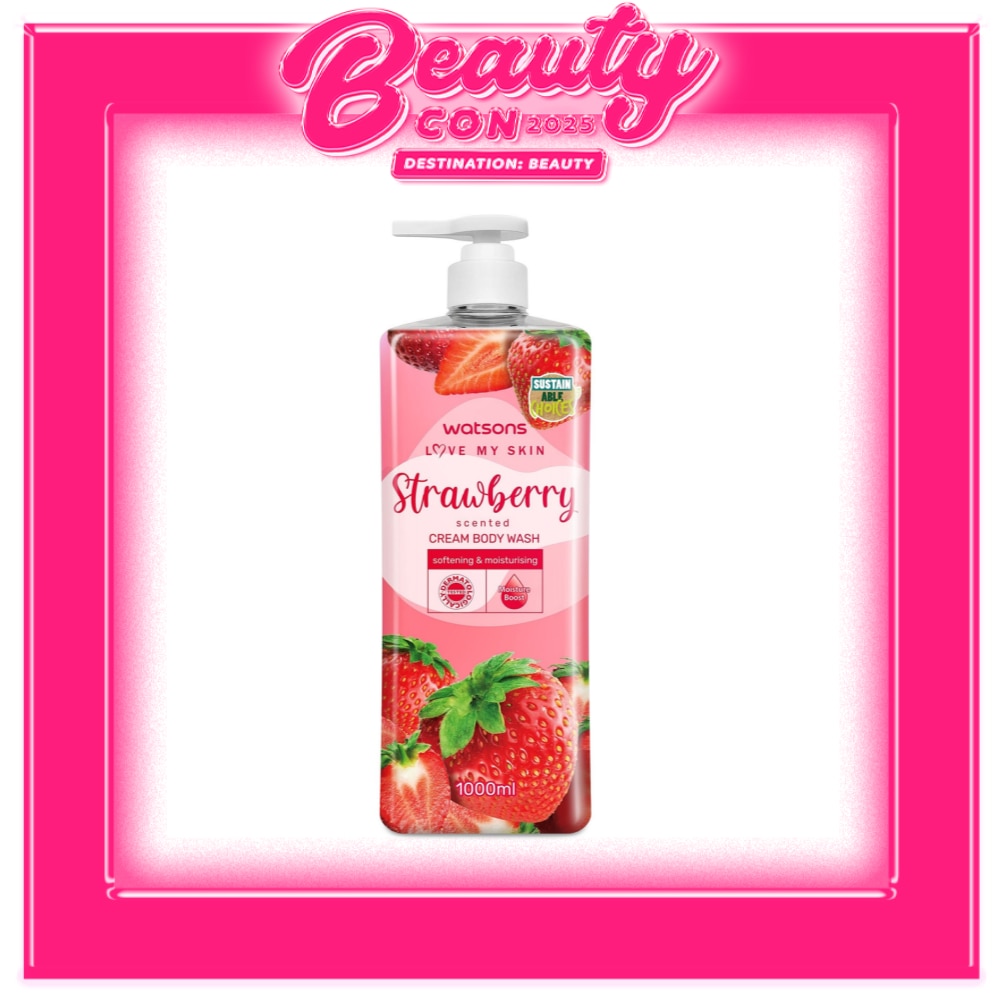 Strawberry Scented Cream Body Wash 1L