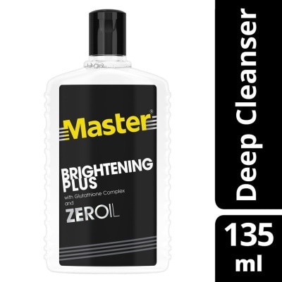 master whitening plus with glutathione complex and zeroil review MASTER, Brightening Plus Deep Facial Cleanser 135ml