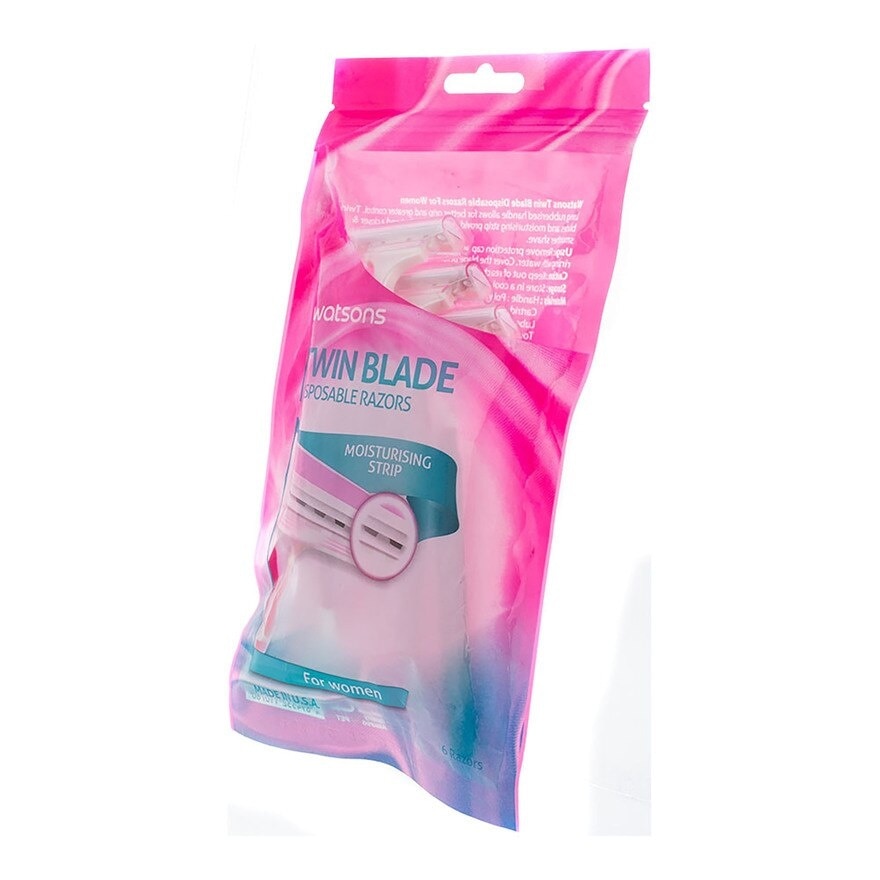 Twin Blade Disposable Razors for Women 6 pieces