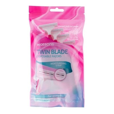 WATSONS, Twin Blade Disposable Razors for Women 6 pieces | Watsons ...