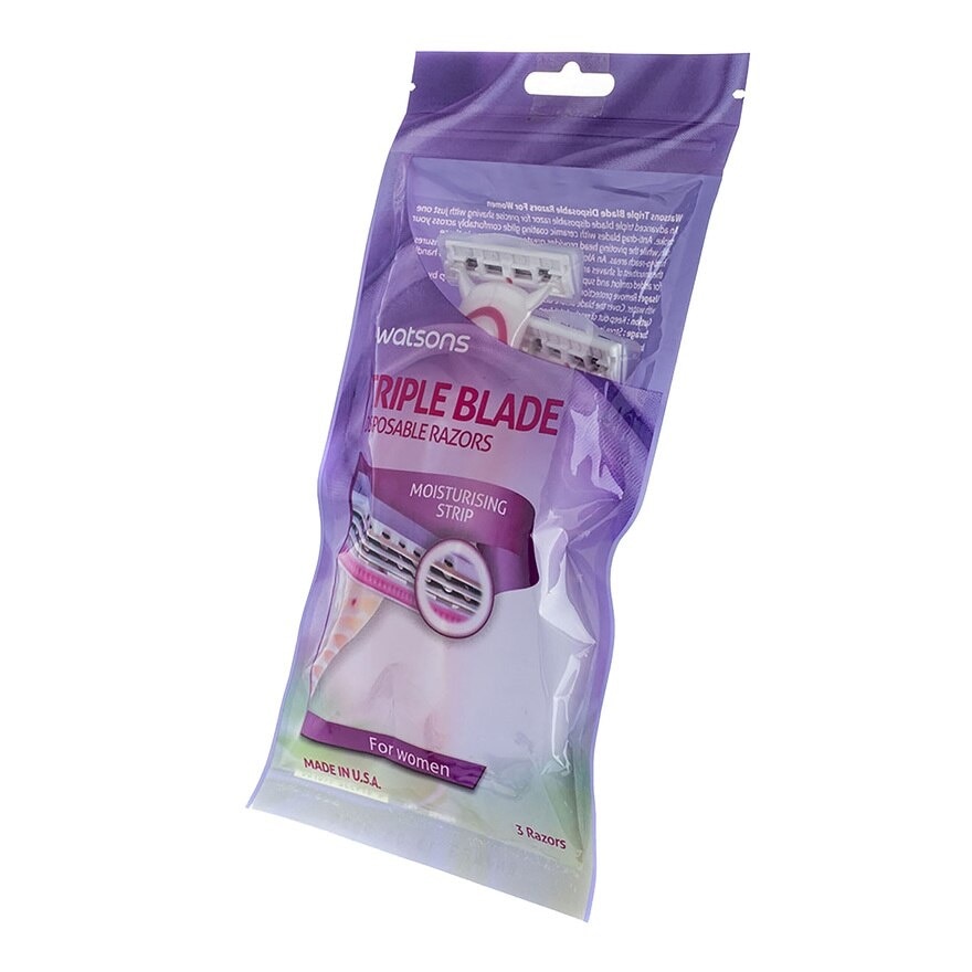 Triple Blade Disposable Razors for Women 3 Pieces