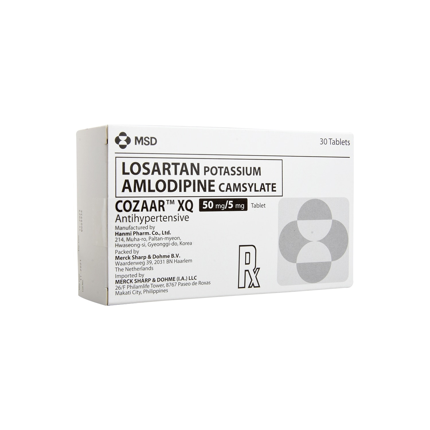 Losartan Potassium 50mg Amlodipine camsylate 5mg XQ 1 Film-coated Tablet [PRESCRIPTION REQUIRED]