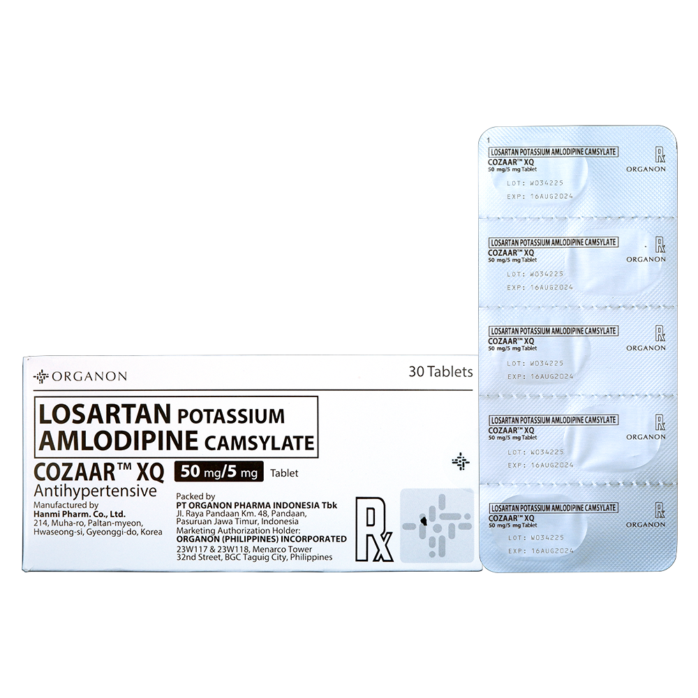 Losartan Potassium 50mg Amlodipine camsylate 5mg XQ 1 Film-coated Tablet [PRESCRIPTION REQUIRED]