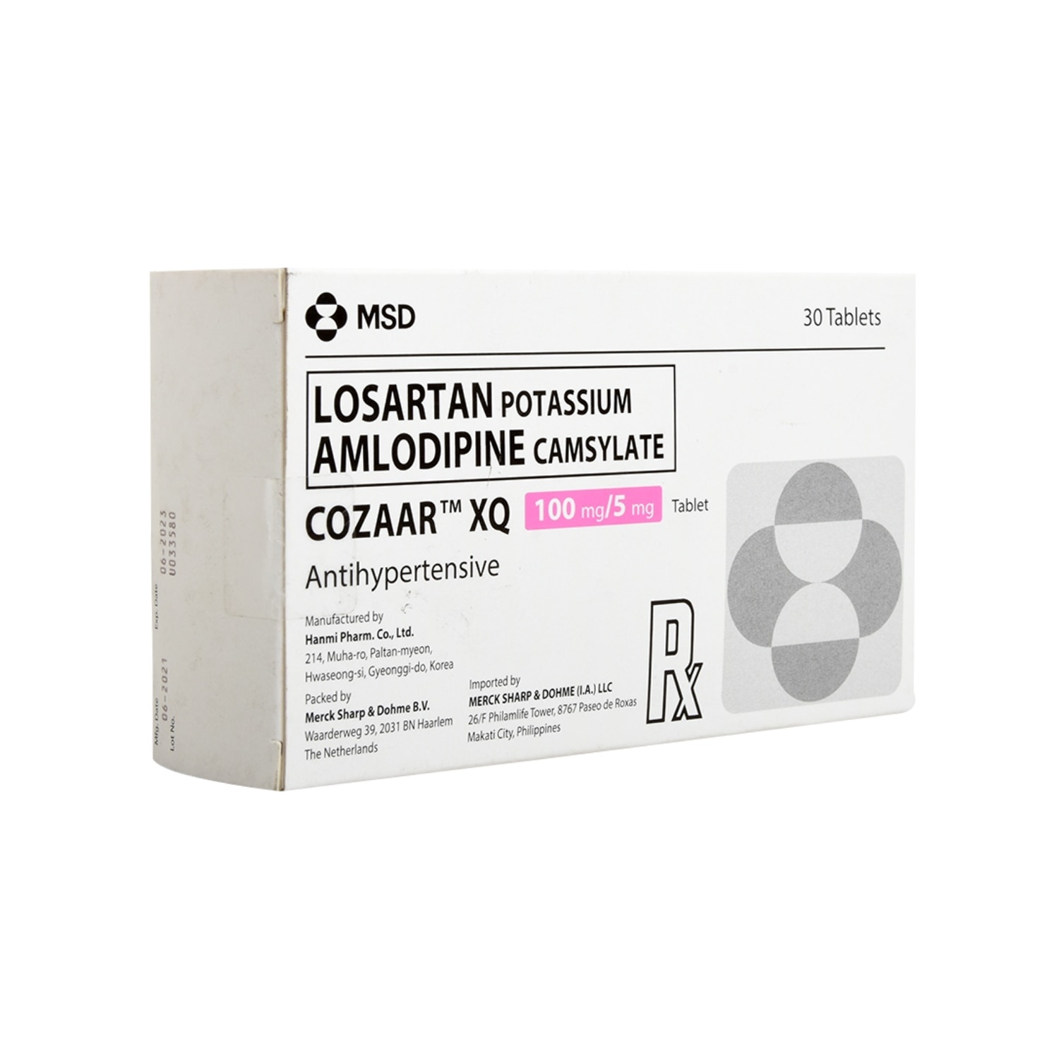 Losartan K 100Mg, Amlodipine Camsylate 5Mg 1 Film-Coated Tablet [Prescription Required]