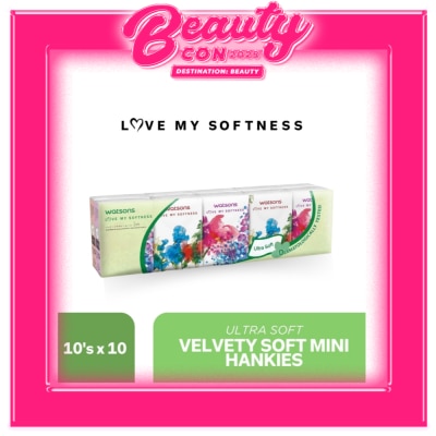 WATSONS Velvety Soft Mini Hankies 3-ply 10 Packs