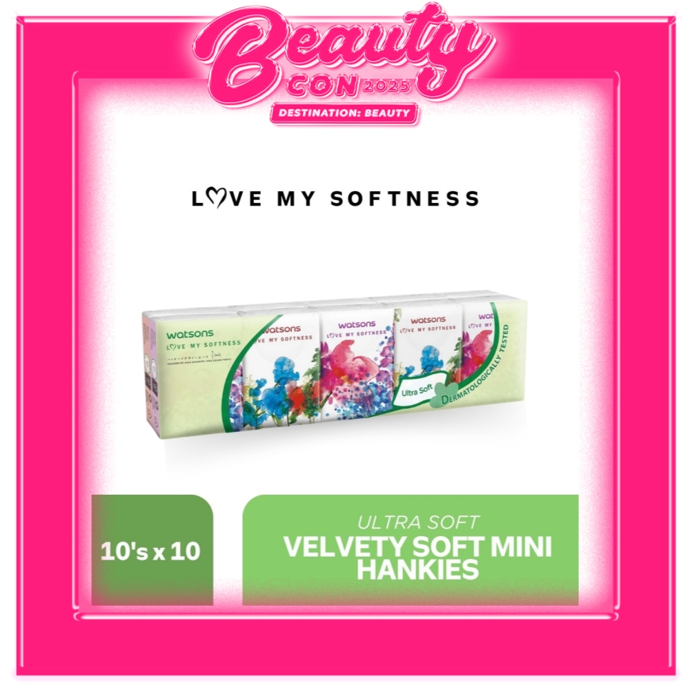 Velvety Soft Mini Hankies 3-ply 10 Packs