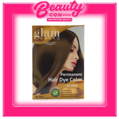 GLAMWORKS Permanent Hair Dye Color Light Brown 30mL