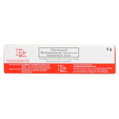 COMBIDERM Clotrimazole 1%, beclometasone dipropionate 0.025%, gentamicin sulfate 0.1% 1 cream 5g [Prescription Required]