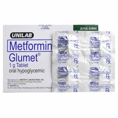 GLUMET Metformin Hydrochloride 1g 1 Tablet [PRESCRIPTION REQUIRED]