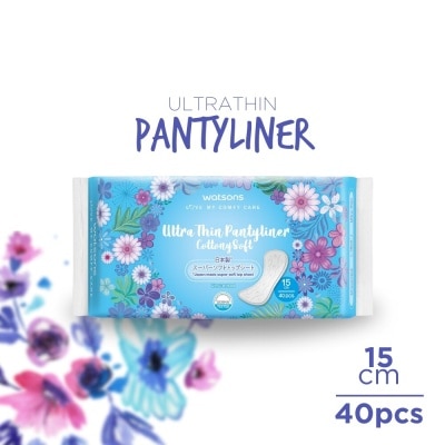 WATSONS Love My Comfy Care Ultra Thin Pantyliner Cottony Soft Unscemted 15cm 40pcs