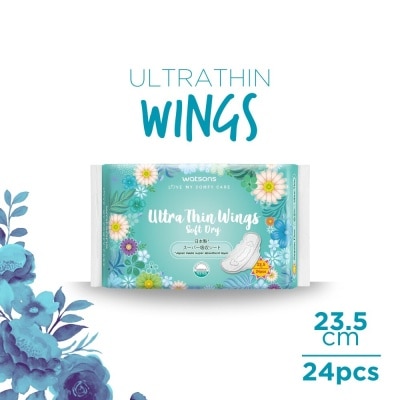 WATSONS Love My Comfy Care Ultra Thin Wings Soft Dry 23.5cm 24 pieces