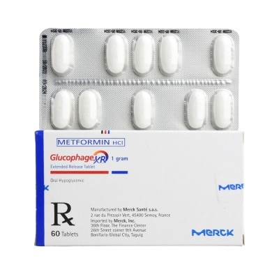 GLUCOPHAGE Glucophage Metformin Hydrochloride 1g 1Tablet [Prescription Required]