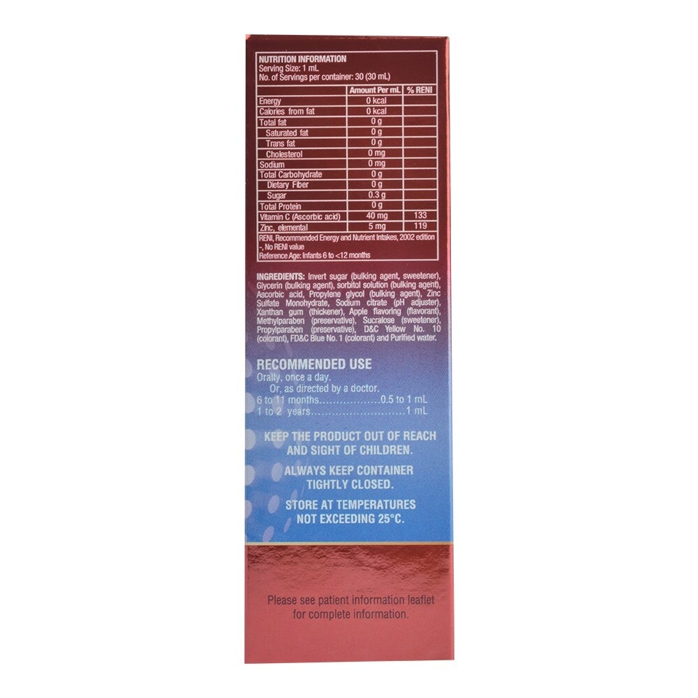 Ascorbic Acid Zinc 40 mg/5 mg/mL Oral Drops 30 mL