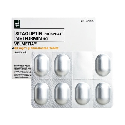 VELMETIA Sitagliptin Phosphate + Metformin 50mg/1000mg 1 Tablet [Prescription Required]