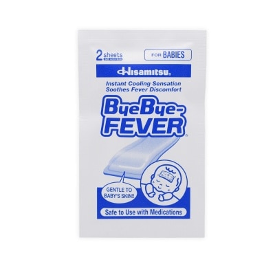 BYE BYE FEVER Cooling Gel Sheets for Babies x 2 Sheets