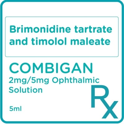 COMBIGAN Brimonidine tartrate and timolol maleate 2mg/5mg Ophthalmic Solution 5ml [PRESCRIPTION REQUIRED]