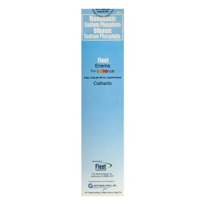 FLEET ENEMA Monobasic sodium phosphate 9.5 g; dibasic sodium phosphate 3.5 g Fleet Enema 66mL