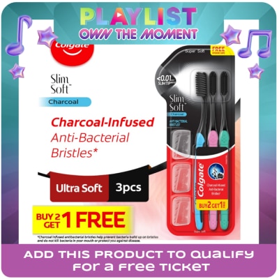 COLGATE - Slimsoft Charcoal Toothbrush - 2+1 set