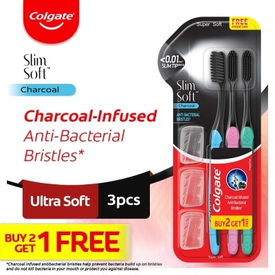 COLGATE Slimsoft Charcoal Toothbrush - 2+1 set