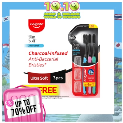 COLGATE Slimsoft Charcoal Toothbrush - 2+1 set
