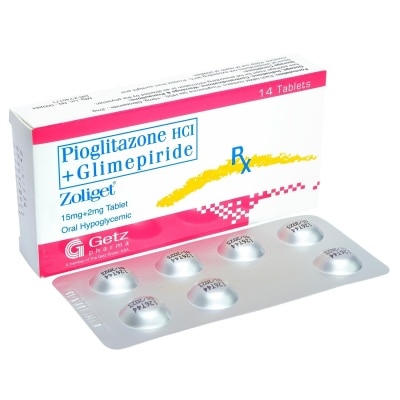 ZOLIGET Pioglitazone Hcl 15mg Glimepiride 2mg 1 Tablet [PRESCRIPTION REQUIRED]