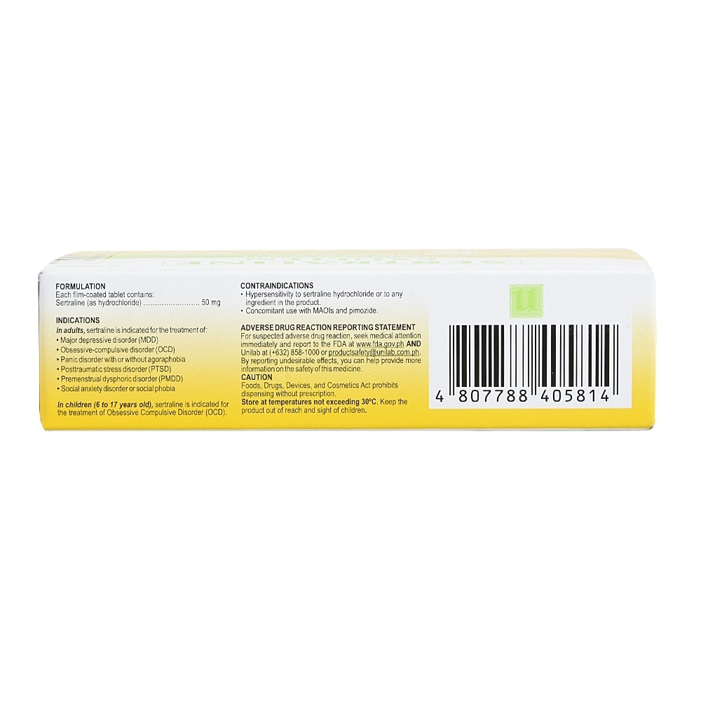 Sertraline hydrochloride 50mg 1 Tablet [PRESCRIPTION REQUIRED]