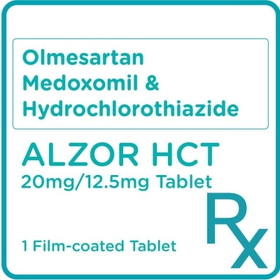 ALZOR Olmesartan medoxomil Hydrochlorothiazide 20 mg/12.5 mg 1 Film-Coated Tablet [PRESCRIPTION REQUIRED]